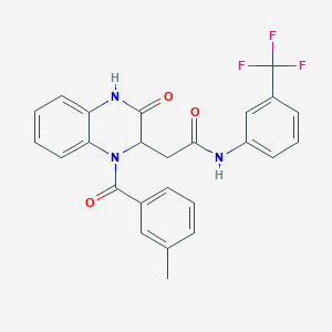 2-{1-[(3-methylphenyl)carbonyl]-3-oxo-1,2,3,4-tetrahydroquinoxalin-2-yl}-N-[3-(trifluoromethyl)phenyl]acetamide