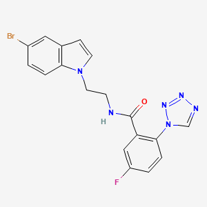 molecular formula C18H14BrFN6O B14955766 N-[2-(5-bromo-1H-indol-1-yl)ethyl]-5-fluoro-2-(1H-1,2,3,4-tetraazol-1-yl)benzamide 