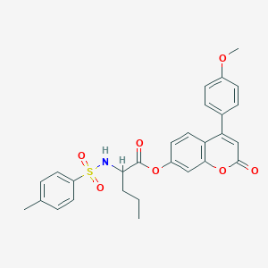 [4-(4-methoxyphenyl)-2-oxochromen-7-yl] 2-[(4-methylphenyl)sulfonylamino]pentanoate