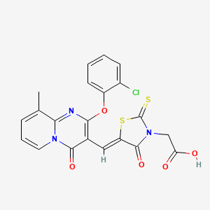 [(5Z)-5-{[2-(2-chlorophenoxy)-9-methyl-4-oxo-4H-pyrido[1,2-a]pyrimidin-3-yl]methylidene}-4-oxo-2-thioxo-1,3-thiazolidin-3-yl]acetic acid