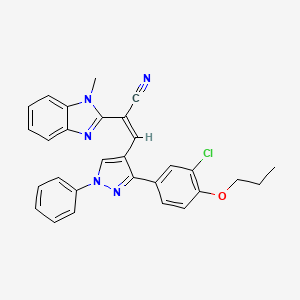 molecular formula C29H24ClN5O B14955794 (2Z)-3-[3-(3-chloro-4-propoxyphenyl)-1-phenyl-1H-pyrazol-4-yl]-2-(1-methyl-1H-benzimidazol-2-yl)prop-2-enenitrile 