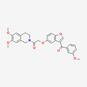 molecular formula C29H27NO7 B14955835 1-(6,7-dimethoxy-3,4-dihydroisoquinolin-2(1H)-yl)-2-({3-[(3-methoxyphenyl)carbonyl]-1-benzofuran-5-yl}oxy)ethanone 