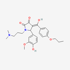 1-[3-(dimethylamino)propyl]-3-hydroxy-5-(4-hydroxy-3-methoxyphenyl)-4-[(4-propoxyphenyl)carbonyl]-1,5-dihydro-2H-pyrrol-2-one