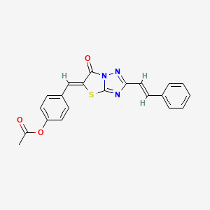 4-[(Z)-{6-oxo-2-[(E)-2-phenylethenyl][1,3]thiazolo[3,2-b][1,2,4]triazol-5(6H)-ylidene}methyl]phenyl acetate