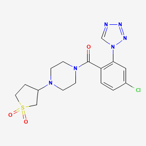 (4-chloro-2-(1H-tetrazol-1-yl)phenyl)(4-(1,1-dioxidotetrahydrothiophen-3-yl)piperazin-1-yl)methanone