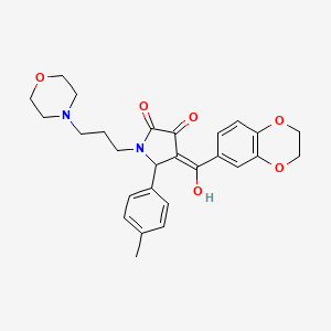 (4E)-4-[2,3-dihydro-1,4-benzodioxin-6-yl(hydroxy)methylidene]-5-(4-methylphenyl)-1-[3-(morpholin-4-yl)propyl]pyrrolidine-2,3-dione