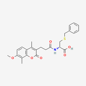 S-benzyl-N-[3-(7-methoxy-4,8-dimethyl-2-oxo-2H-chromen-3-yl)propanoyl]-D-cysteine