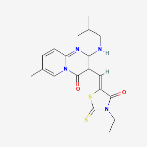 molecular formula C19H22N4O2S2 B14955945 3-[(Z)-(3-ethyl-4-oxo-2-thioxo-1,3-thiazolidin-5-ylidene)methyl]-7-methyl-2-[(2-methylpropyl)amino]-4H-pyrido[1,2-a]pyrimidin-4-one 