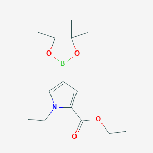 molecular formula C15H24BNO4 B1495595 Ethyl 1-ethyl-4-(4,4,5,5-tetramethyl-1,3,2-dioxaborolan-2-yl)-1H-pyrrole-2-carboxylate 
