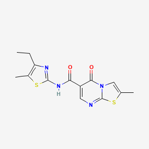 molecular formula C14H14N4O2S2 B14955989 N-(4-ethyl-5-methyl-1,3-thiazol-2-yl)-2-methyl-5-oxo-5H-[1,3]thiazolo[3,2-a]pyrimidine-6-carboxamide 