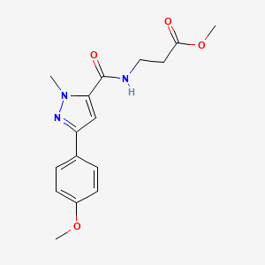 molecular formula C16H19N3O4 B14955998 methyl 3-({[3-(4-methoxyphenyl)-1-methyl-1H-pyrazol-5-yl]carbonyl}amino)propanoate 