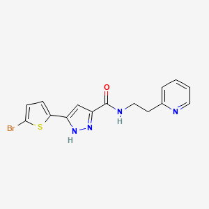 5-(5-bromothiophen-2-yl)-N-[2-(pyridin-2-yl)ethyl]-1H-pyrazole-3-carboxamide