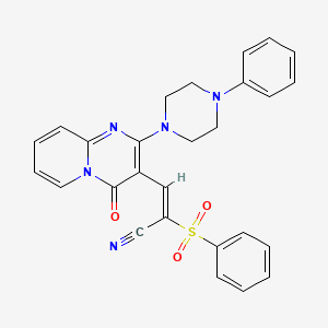 (2E)-3-[4-oxo-2-(4-phenylpiperazin-1-yl)-4H-pyrido[1,2-a]pyrimidin-3-yl]-2-(phenylsulfonyl)prop-2-enenitrile