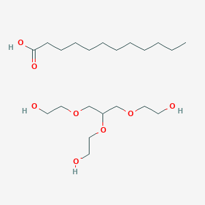 molecular formula C21H44O8 B1495605 Poly(oxy-1,2-ethanediyl), alpha,alpha',alpha''-1,2,3-propanetriyltris(omega-hydroxy-, dodecanoate CAS No. 57107-95-6