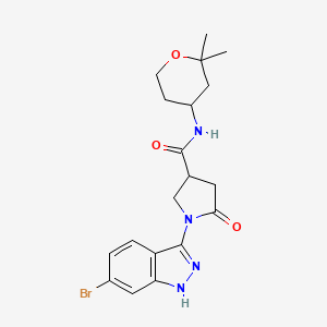 molecular formula C19H23BrN4O3 B14956054 1-(6-bromo-1H-indazol-3-yl)-N-(2,2-dimethyltetrahydro-2H-pyran-4-yl)-5-oxo-3-pyrrolidinecarboxamide 