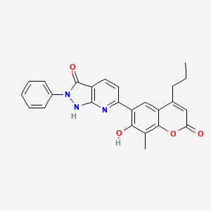 molecular formula C25H21N3O4 B14956139 6-(7-hydroxy-8-methyl-2-oxo-4-propyl-2H-chromen-6-yl)-2-phenyl-1,2-dihydro-3H-pyrazolo[3,4-b]pyridin-3-one 