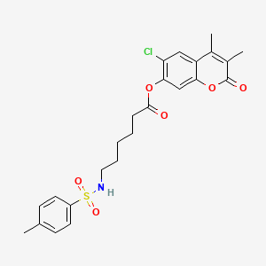 6-chloro-3,4-dimethyl-2-oxo-2H-chromen-7-yl 6-{[(4-methylphenyl)sulfonyl]amino}hexanoate