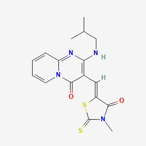 3-[(Z)-(3-methyl-4-oxo-2-thioxo-1,3-thiazolidin-5-ylidene)methyl]-2-[(2-methylpropyl)amino]-4H-pyrido[1,2-a]pyrimidin-4-one