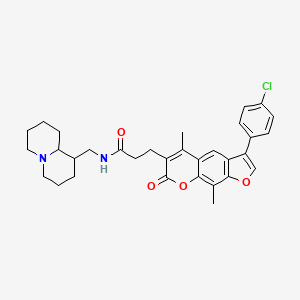 3-[3-(4-chlorophenyl)-5,9-dimethyl-7-oxo-7H-furo[3,2-g]chromen-6-yl]-N-(octahydro-2H-quinolizin-1-ylmethyl)propanamide