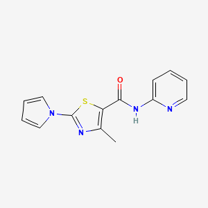 molecular formula C14H12N4OS B14956219 4-methyl-N-2-pyridinyl-2-(1H-pyrrol-1-yl)-1,3-thiazole-5-carboxamide 