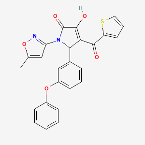 molecular formula C25H18N2O5S B14956230 3-hydroxy-1-(5-methyl-1,2-oxazol-3-yl)-5-(3-phenoxyphenyl)-4-(thiophen-2-ylcarbonyl)-1,5-dihydro-2H-pyrrol-2-one 