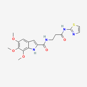 5,6,7-trimethoxy-N-[3-oxo-3-(1,3-thiazol-2-ylamino)propyl]-1H-indole-2-carboxamide