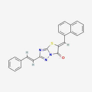 molecular formula C23H15N3OS B14956267 (5Z)-5-(naphthalen-1-ylmethylidene)-2-[(E)-2-phenylethenyl][1,3]thiazolo[3,2-b][1,2,4]triazol-6(5H)-one 