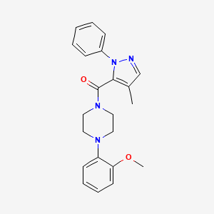 molecular formula C22H24N4O2 B14956288 [4-(2-methoxyphenyl)piperazin-1-yl](4-methyl-1-phenyl-1H-pyrazol-5-yl)methanone 