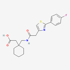 {1-[({[2-(4-Fluorophenyl)-1,3-thiazol-4-yl]acetyl}amino)methyl]cyclohexyl}acetic acid