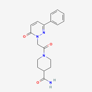 molecular formula C18H20N4O3 B14956313 1-[(6-oxo-3-phenyl-1(6H)-pyridazinyl)acetyl]-4-piperidinecarboxamide 