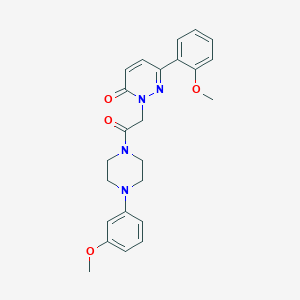 molecular formula C24H26N4O4 B14956321 6-(2-methoxyphenyl)-2-{2-[4-(3-methoxyphenyl)piperazino]-2-oxoethyl}-3(2H)-pyridazinone 