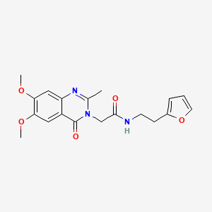 molecular formula C19H21N3O5 B14956328 2-[6,7-dimethoxy-2-methyl-4-oxo-3(4H)-quinazolinyl]-N-[2-(2-furyl)ethyl]acetamide 