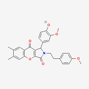 1-(4-Hydroxy-3-methoxyphenyl)-2-[2-(4-methoxyphenyl)ethyl]-6,7-dimethyl-1,2-dihydrochromeno[2,3-c]pyrrole-3,9-dione