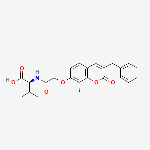 N-{2-[(3-benzyl-4,8-dimethyl-2-oxo-2H-chromen-7-yl)oxy]propanoyl}-L-valine