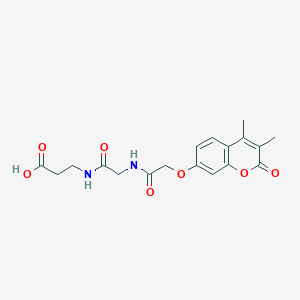 molecular formula C18H20N2O7 B14956375 3-{[2-({2-[(3,4-dimethyl-2-oxo-2H-chromen-7-yl)oxy]acetyl}amino)acetyl]amino}propanoic acid 