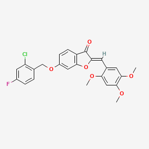 6-[(2-chloro-4-fluorobenzyl)oxy]-2-[(Z)-1-(2,4,5-trimethoxyphenyl)methylidene]-1-benzofuran-3-one