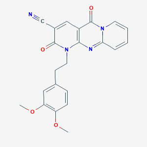 7-[2-(3,4-dimethoxyphenyl)ethyl]-2,6-dioxo-1,7,9-triazatricyclo[8.4.0.03,8]tetradeca-3(8),4,9,11,13-pentaene-5-carbonitrile