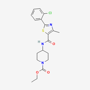 Ethyl 4-({[2-(2-chlorophenyl)-4-methyl-1,3-thiazol-5-yl]carbonyl}amino)-1-piperidinecarboxylate