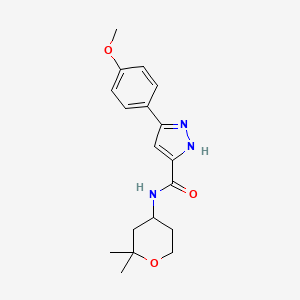 N-(2,2-dimethyltetrahydro-2H-pyran-4-yl)-5-(4-methoxyphenyl)-1H-pyrazole-3-carboxamide