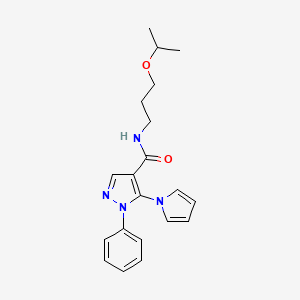 molecular formula C20H24N4O2 B14956499 N-(3-isopropoxypropyl)-1-phenyl-5-(1H-pyrrol-1-yl)-1H-pyrazole-4-carboxamide 