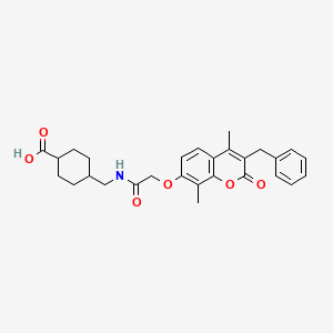 4-[[[2-(3-Benzyl-4,8-dimethyl-2-oxochromen-7-yl)oxyacetyl]amino]methyl]cyclohexane-1-carboxylic acid