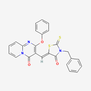 molecular formula C25H17N3O3S2 B14956526 3-[(Z)-(3-benzyl-4-oxo-2-thioxo-1,3-thiazolidin-5-ylidene)methyl]-2-phenoxy-4H-pyrido[1,2-a]pyrimidin-4-one 