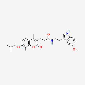 3-{4,8-dimethyl-7-[(2-methyl-2-propen-1-yl)oxy]-2-oxo-2H-chromen-3-yl}-N-[2-(5-methoxy-1H-indol-3-yl)ethyl]propanamide