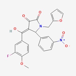 molecular formula C23H17FN2O7 B14956582 4-(3-fluoro-4-methoxybenzoyl)-1-[(furan-2-yl)methyl]-3-hydroxy-5-(3-nitrophenyl)-2,5-dihydro-1H-pyrrol-2-one 