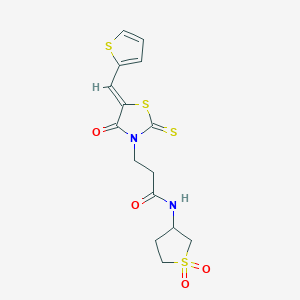 N-(1,1-dioxidotetrahydrothiophen-3-yl)-3-[(5Z)-4-oxo-5-(thiophen-2-ylmethylidene)-2-thioxo-1,3-thiazolidin-3-yl]propanamide