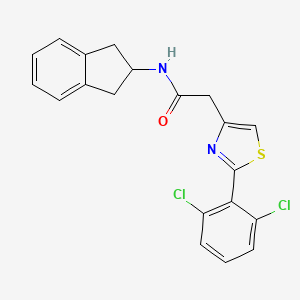 molecular formula C20H16Cl2N2OS B14956645 2-[2-(2,6-dichlorophenyl)-1,3-thiazol-4-yl]-N-(2,3-dihydro-1H-inden-2-yl)acetamide 