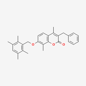 3-benzyl-4,8-dimethyl-7-[(2,3,5,6-tetramethylbenzyl)oxy]-2H-chromen-2-one