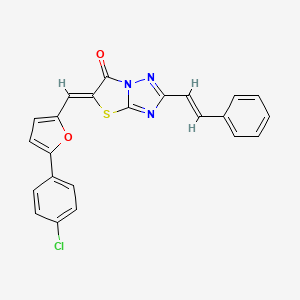 (5Z)-5-{[5-(4-chlorophenyl)furan-2-yl]methylidene}-2-[(E)-2-phenylethenyl][1,3]thiazolo[3,2-b][1,2,4]triazol-6(5H)-one