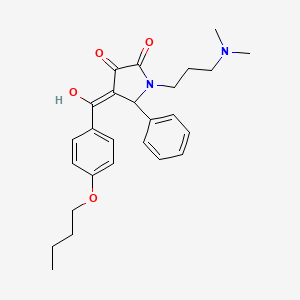 molecular formula C26H32N2O4 B14956708 4-[(4-butoxyphenyl)carbonyl]-1-[3-(dimethylamino)propyl]-3-hydroxy-5-phenyl-1,5-dihydro-2H-pyrrol-2-one 