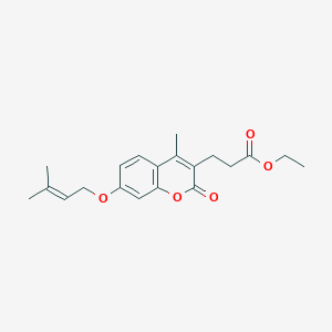 molecular formula C20H24O5 B14956739 ethyl 3-{4-methyl-7-[(3-methyl-2-butenyl)oxy]-2-oxo-2H-chromen-3-yl}propanoate 